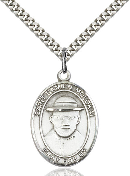 Sterling Silver St. Damien of Molokai Pendant