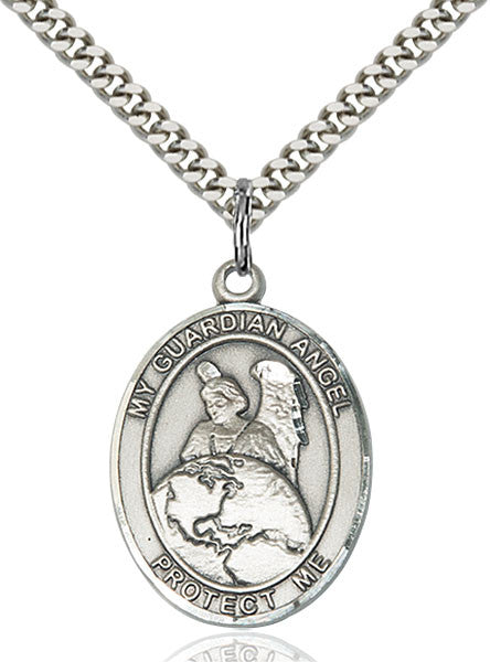 Sterling Silver Guardian Angel Protector Pendant