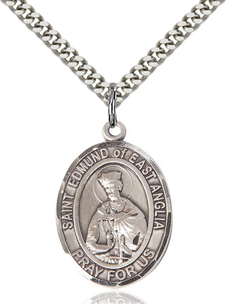 Sterling Silver St. Edmund Of East Anglia Pendant