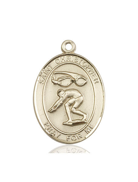 14kt Gold St. Christopher/Swimming Medal