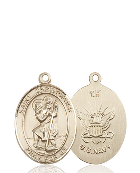 14kt Gold St. Christopher / Navy Medal