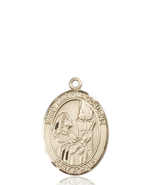 Medalla de Santa María Magdalena en oro de 14kt