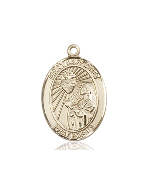 Medalla de Alacoque de Santa Margarita María en oro de 14kt