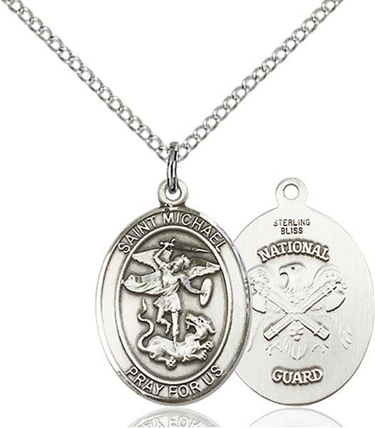 Sterling Silver St. Michael / Nat'l Guard Pendant