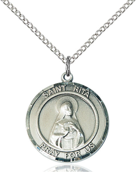 Sterling Silver St. Rita of Cascia Pendant