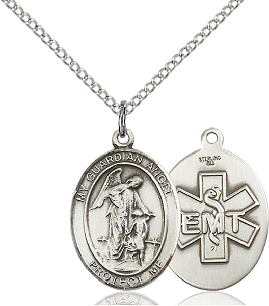 Sterling Silver Guardian Angel / Emt Pendant