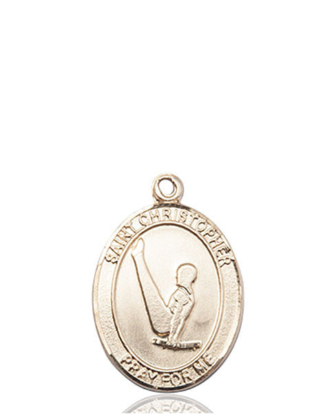 14kt Gold St. Christopher/Gymnastics Medal