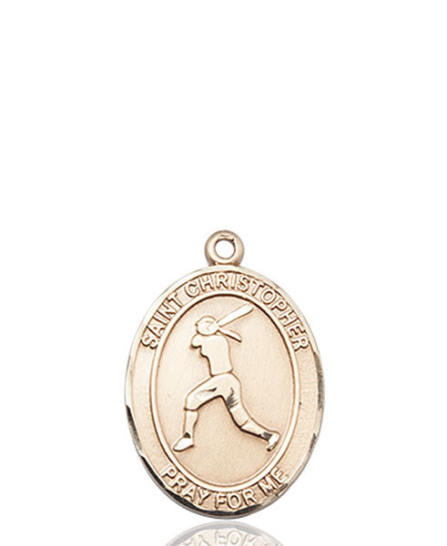 14kt Gold St. Christopher/Softball Medal