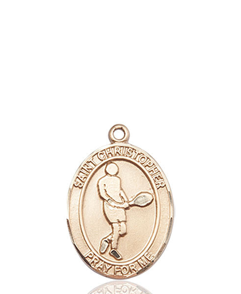 14kt Gold St. Christopher/Tennis Medal