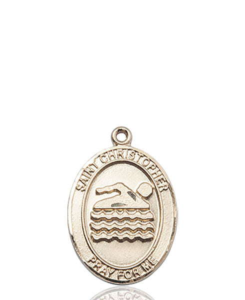 14kt Gold St. Christopher/Swimming Medal