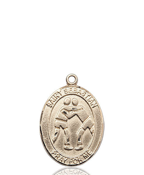 14kt Gold St. Sebastian/Wrestling Medal