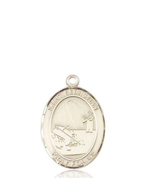 14kt Gold St. Sebastian / Fishing Medal