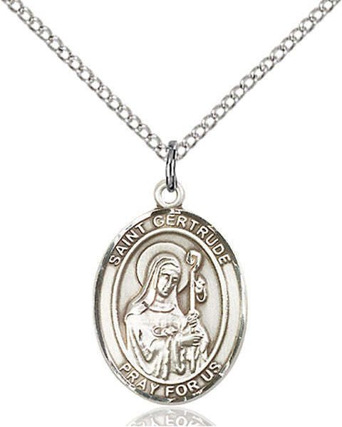 Sterling Silver St. Gertrude of Nivelles Pendant