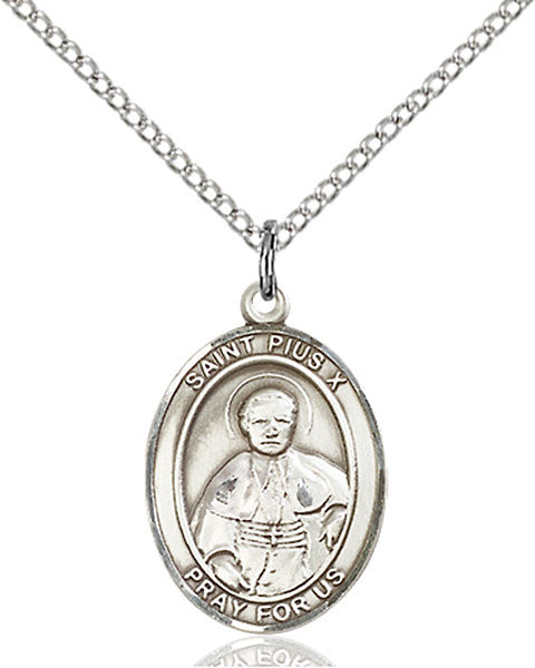 Sterling Silver St. Pius X Pendant