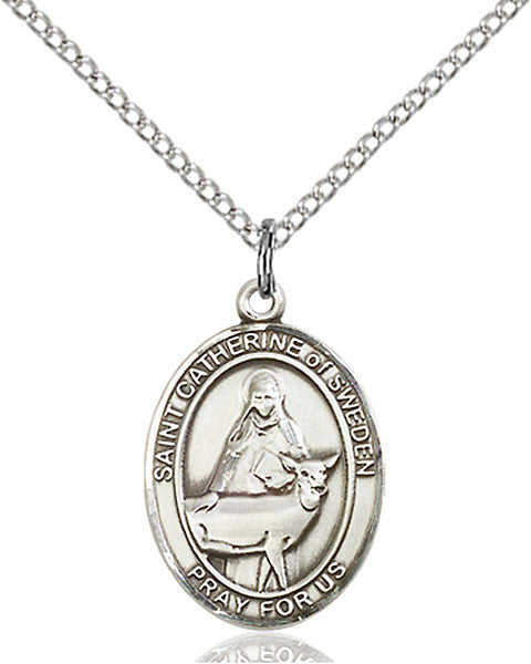 Sterling Silver St. Catherine of Sweden Pendant