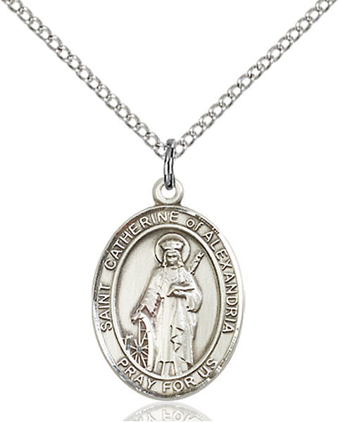 Sterling Silver St. Catherine of Alexandria Pendan