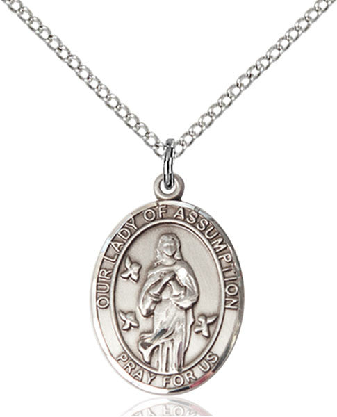 Sterling Silver O/L Of Assumption Pendant