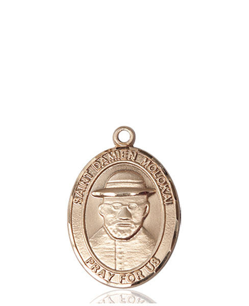 14kt Gold St. Damien of Molokai Medal