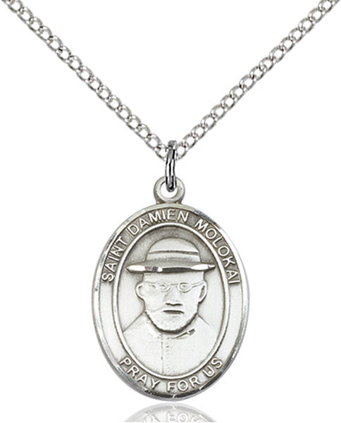 Sterling Silver St. Damien of Molokai Pendant