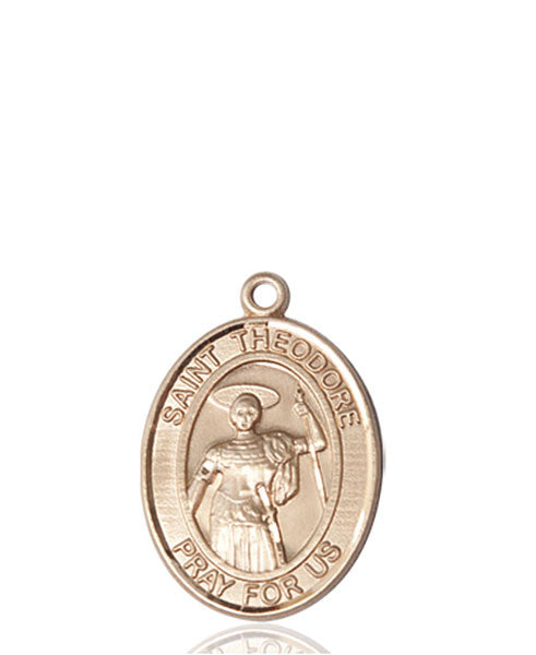 Medalla St. Theodore Stratelates de oro de 14 kt