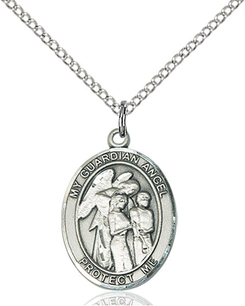 Sterling Silver Guardian Angel w/Children Pendant