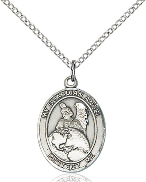 Sterling Silver Guardian Angel Protector Pendant