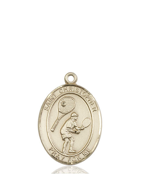 14kt Gold St. Christopher/Tennis Medal