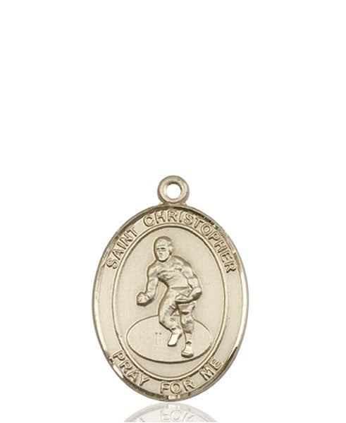 14kt Gold St. Christopher/Wrestling Medal