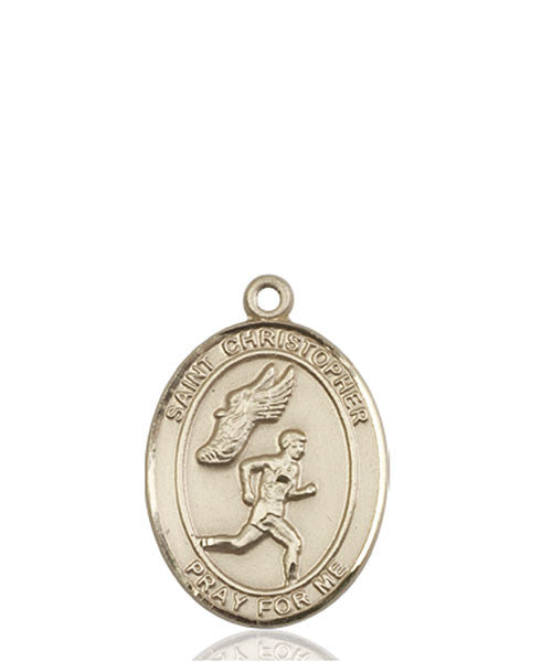 14kt Gold St. Christopher/Track&Field Medal