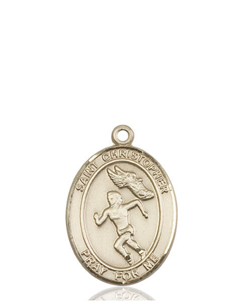 14kt Gold St. Christopher/Track&Field Medal