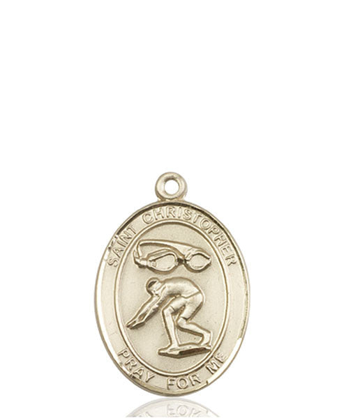 14kt Gold St. Christopher/Swimming Medal