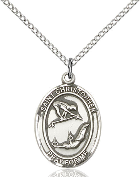 Sterling Silver St Christopher / Gymnastics Pendan