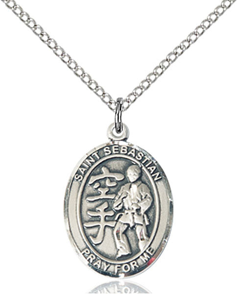 Sterling Silver St Sebastian / Karate Pendant