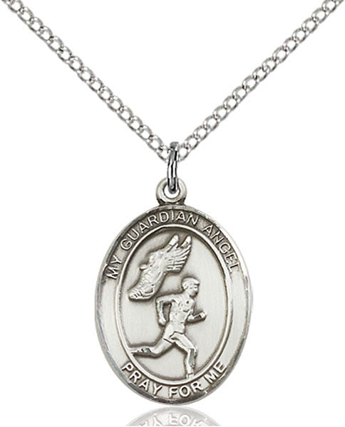 Sterling Silver Guardian Angel/Track&Field-Men Pendant