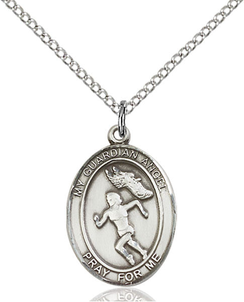 Sterling Silver Guardian Angel/Track&Field Pendant