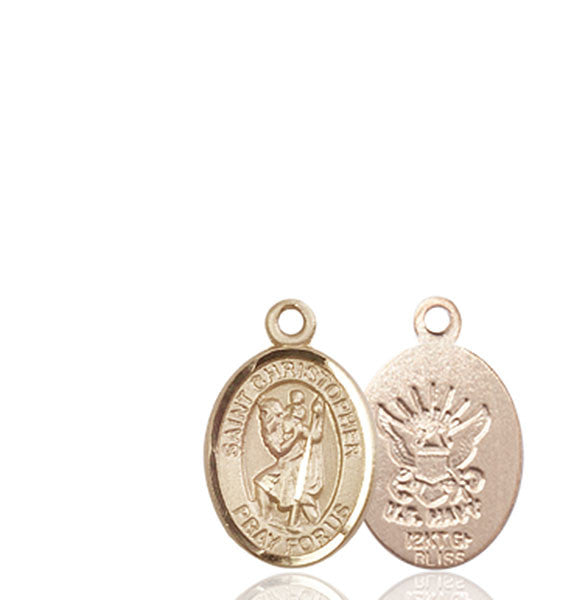 14kt Gold St. Christopher / Navy Medal