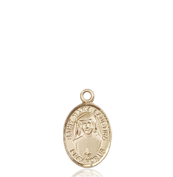 Medalla de Santa María Faustina en oro de 14kt