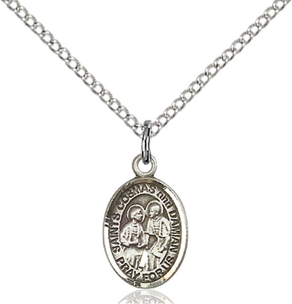 Sterling Silver Sts. Cosmas & Damian Pendant