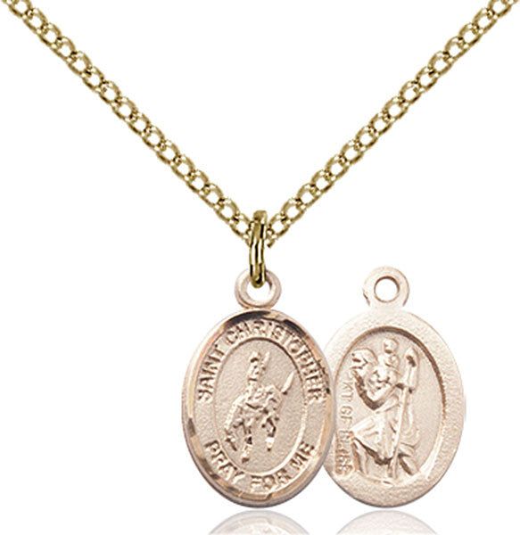 Gold Filled St. Christopher / Rodeo Pendant