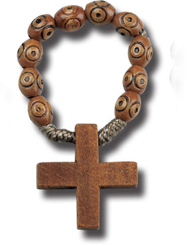 Light Brown Wood Rosary Ring